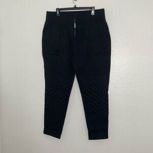 ATWYLD Unisex Black Jogger Sweat Pants Double Knee Front Zip Men Medium / W XXL